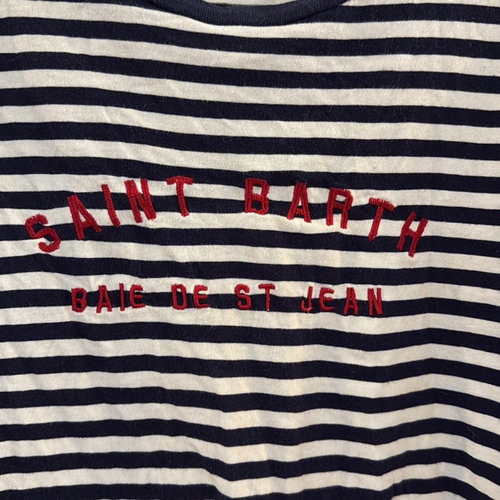 Brandy Melville Navy and White Striped Top - Picture 3 of 4